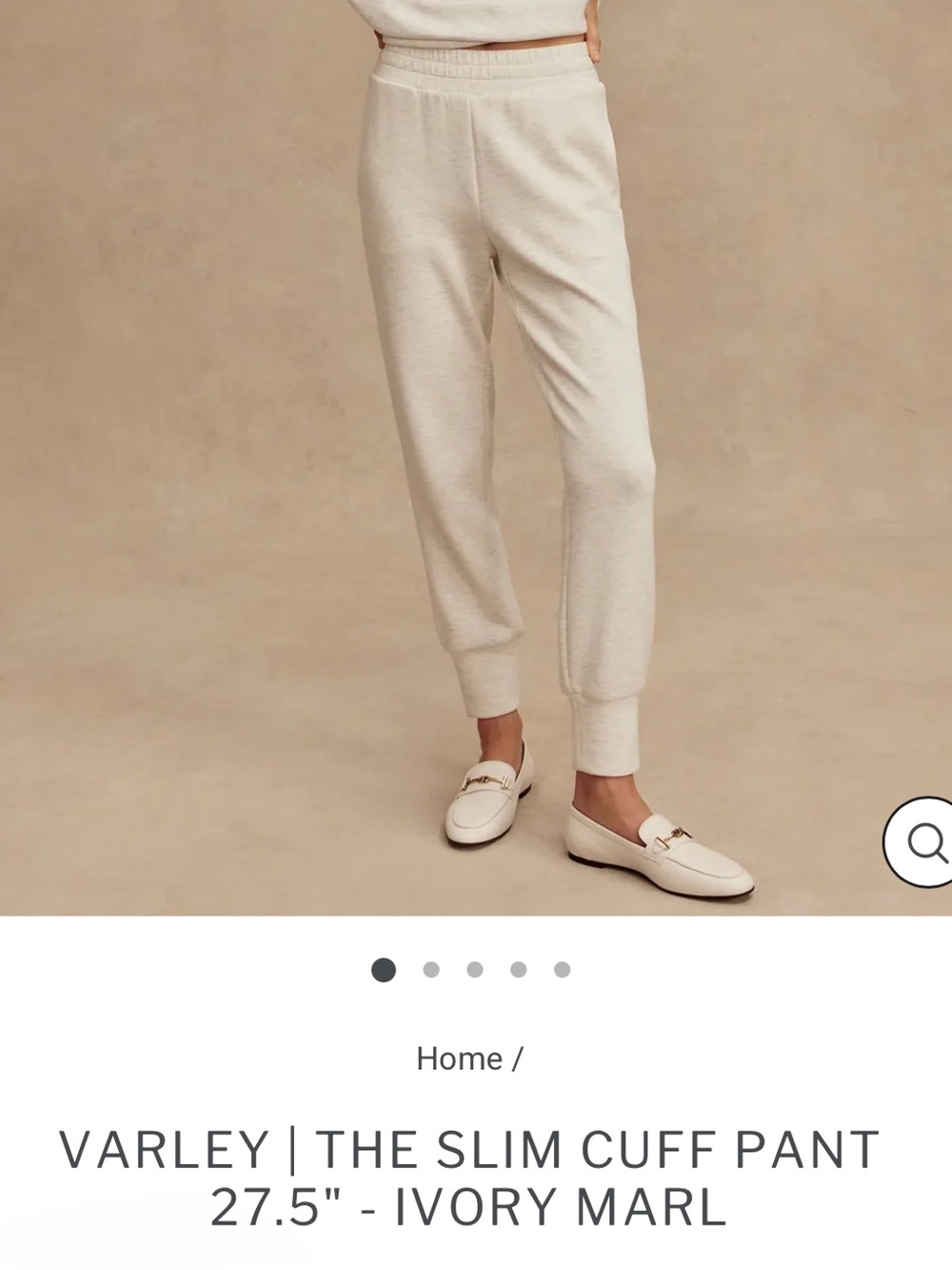 VARLEY | THE SLIM CUFF PANT 27.5" - IVORY MARL